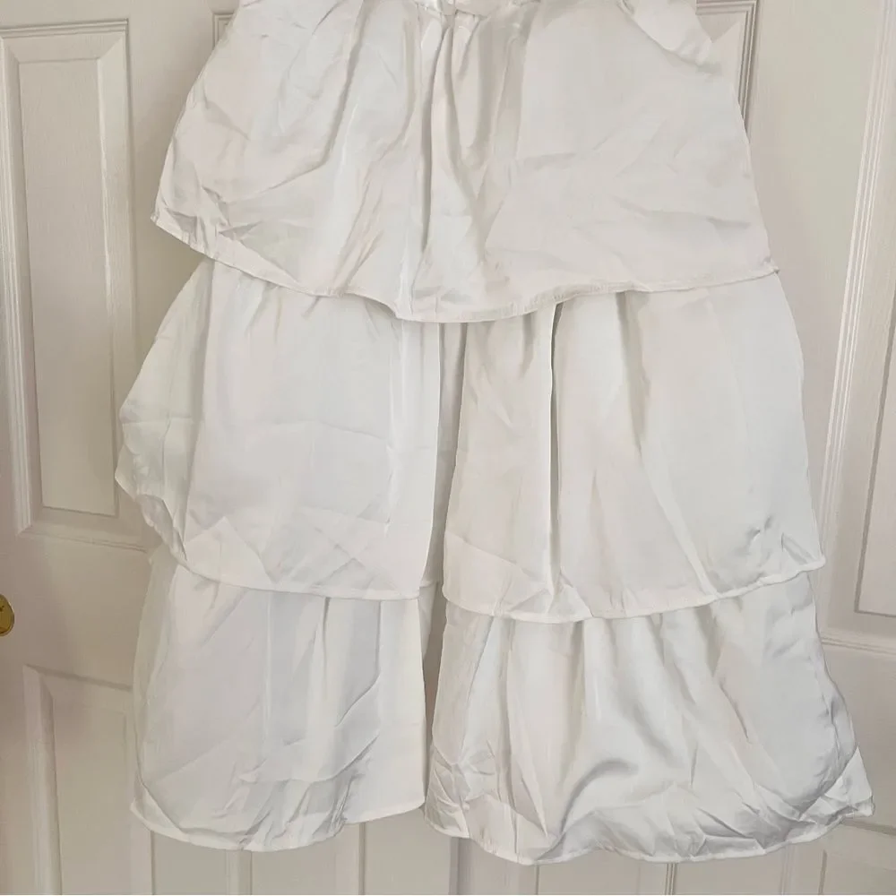 Andy & Evan Girls Puff Sleeve Satin Tiered Dress 10 NEW MSRP $99